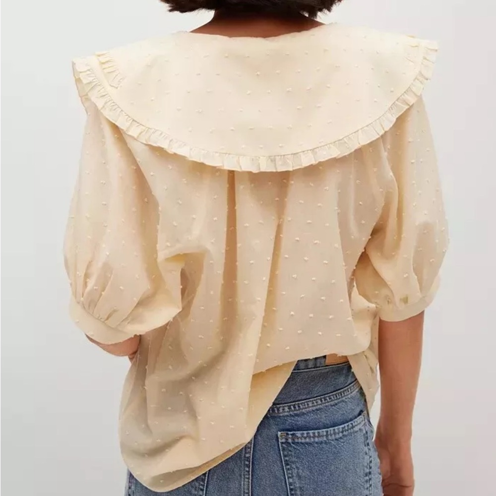 Mango Babydoll Collar Blouse Size XS - Picture 7 of 7